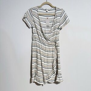 Roxy - Striped Faux Wrap Dress
